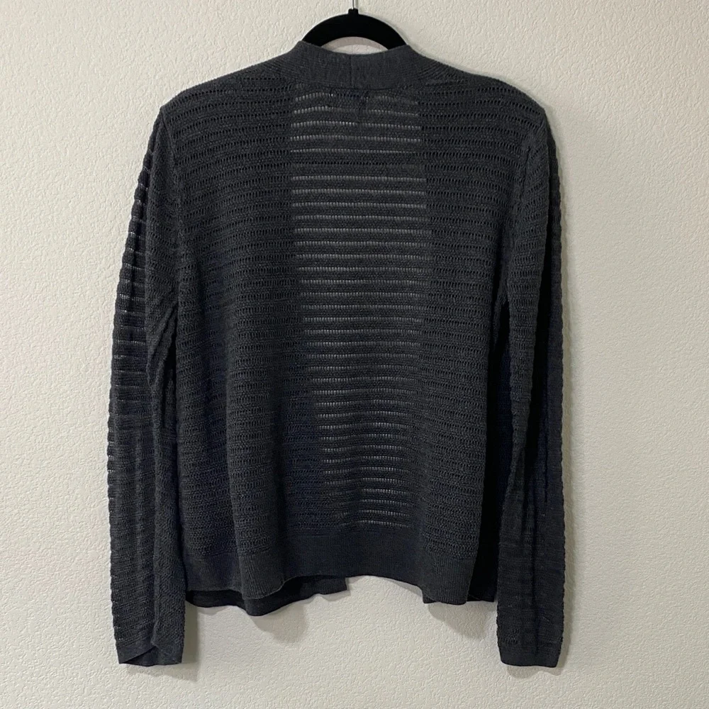 Old Navy Large Charcoal Open-Front Cardigan Sweater Lightweight Layering - Picture 3 of 4